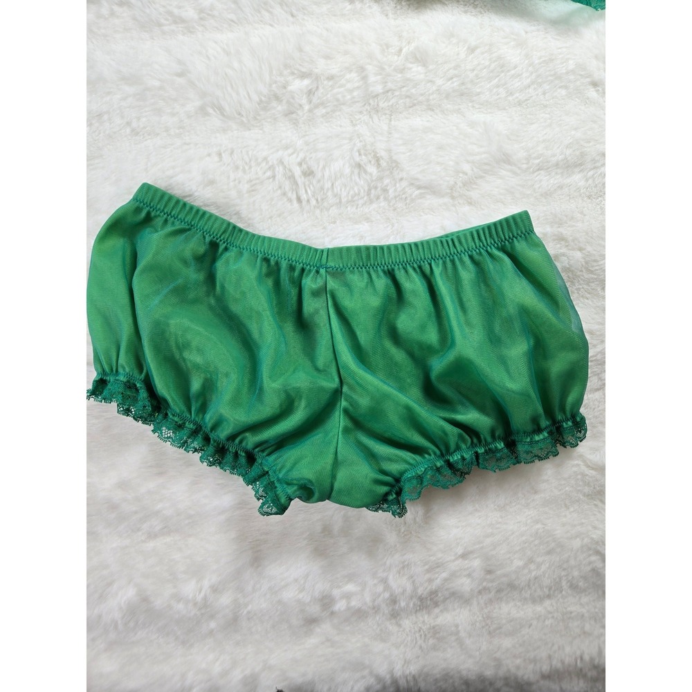 90s Y2K Victoria's Secret Sexy Little Things Green Lace Babydoll Ligerie Set S - Picture 6 of 15